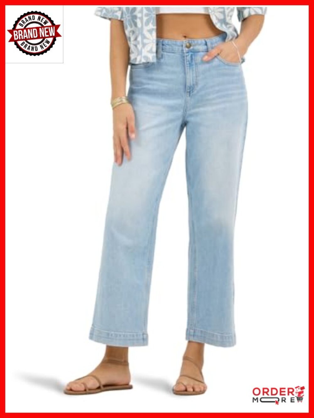 Lee Legendary High Rise Wide Leg Crop Jeans 26" Inseam Stretch Denim